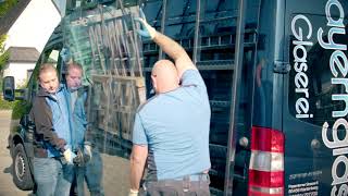 Veilig glastransport dankzij wagenpark van Mercedes-Benz.