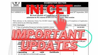 IMPORTANT UPDATES OF INI-CET