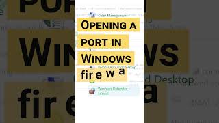 How to open ports in a Windows operating system #shorts  #short  #shortvideo  #shortsvideo