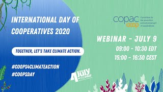 COPAC Webinar - International Day of Cooperatives 2020 - #Coops4ClimateAction