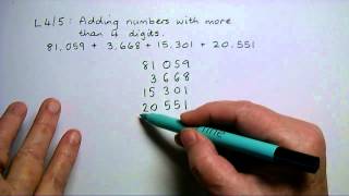 L4 to 5 Adding numbers with more than 4 digits