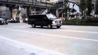 President Obama's Motorcade Arrival at One World Trade Center 06 14 2012