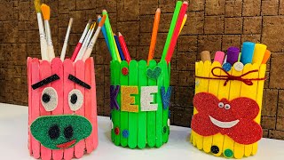 Easy DIY Pencil Holder using Popsicle sticks | Popsicle Stick crafts