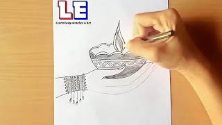 Drawing Of Diya In Hand  | Easy Diwali Diya Drawing | How to draw Diya | Diwali Special| Learn Easy.