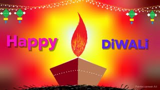 Happy Diwali / ms paint in computer drawing / Diwali drawing 2022 / Painter_sameer_art