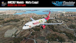 MSFS 2020 | VATSIM | Munich - Malta (AMC307) | A320 NEO Full Flight