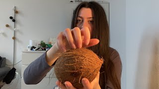 1 min asmr with a coconut! 🥥🌴