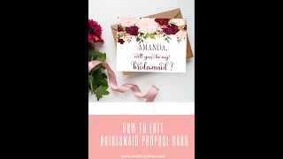 How To Edit Bridesmaid Proposal Cards Using Templett | DIY Bridesmaid Card