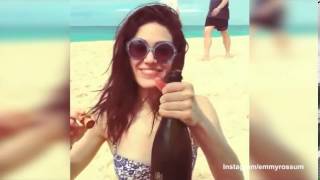 VIDEO  Emmy Rossum celebrates renewal of her hit TV show Shameless   Mail Online