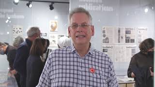 Rob Saunders shares his thoughts at the grand opening of Letterform Archive