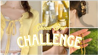 💕Choose One Challenge 💕 | Yellow Aesthetic Girl Grosseries | #fashion #beautycorner