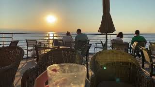 CELESTYAL CRYSTAL: sunset and drink