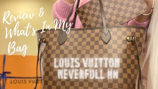 LOUIS VUITTON NEVERFULL MM| 1 YEAR REVIEW + WHAT'S IN MY BAG| MOD SHOTS| SHOULD YOU BUY IT?