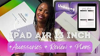 Unboxing iPad Air 13 inch M2 Aesthetic + Plans + First Impressions + Apple Pencil & Pencil Pro 💜 ✨