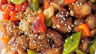 How to Make Sticky Pepper Chicken at Home !!