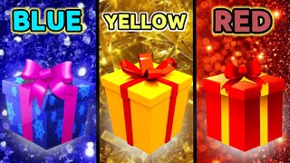 ESCOLHA SEU PRESENTE 🎁 CHOOSE YOUR GIFT 🎁 ELIGE UN REGALO 🎁  /BLUE,YELLOW,RED