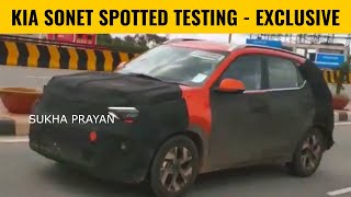 KIA SONET LATEST SPY. TOP END SPOTTED TESTING IN BANGALORE WITH ORANGE PAINT SHADE