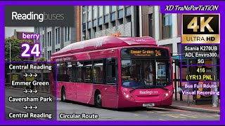 [Reading buses] berry 24 ~ Central Reading ➝ Caversham Park ➝ Central Reading (Circular)【4K UW】