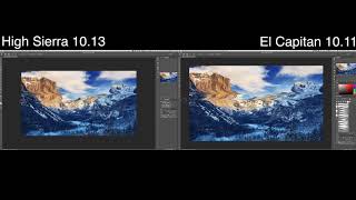 Photoshop Performance Test - High Sierra VS El Capitan