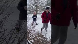 Nick throw snowballs at autumn