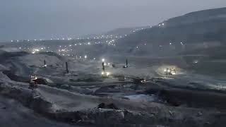 Night view coal mines of dhanbad