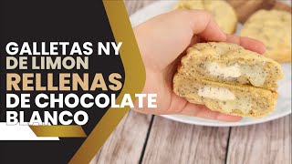 New York Cookies de Limón Rellenas de Chocolate Blanco