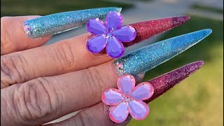 Not Polish Babies Chrome Acrylic Powder Lazy Girl Method Flower Nails