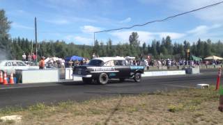 65' CHEVELLE 300 VS. 55' CHEVY BILLETPROOF ERUPTION DRAGS TOUTLE, WA 2013