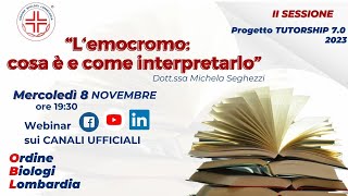 Webinar Progetto Tutorship 7.0 “L’emocromo: cos’è e come interpretarlo”