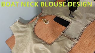 Latest boat neck blouse design cutting and stitching| Easy way to cut and stitch boat neck blouse.