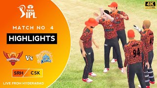 Chennai Super Kings vs Sunrisers Hyderabad| CSK vs SRH | Match -4 | IPL 2024 | Real Cricket 24 |