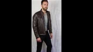 Men’s Brown Leather Biker Jacket - Zurich