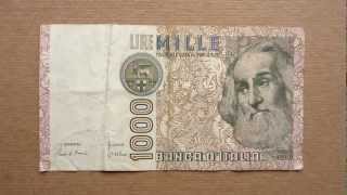 1000 Italian Lire Banknote (Thousand Italian Lire / 1982), Obverse and Reverse