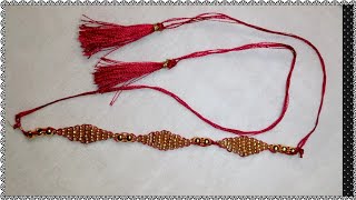 Rakhi Making Ideas At Home||Diy beads Rakhi Making Tutorial||Easy Friendship Band Making At Home