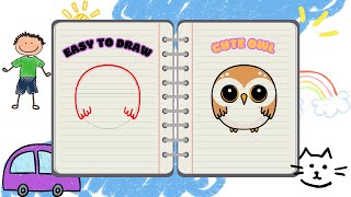 [Draw with me] Cute owl drawing