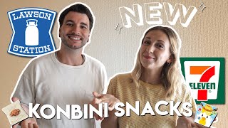 TRYING NEW SNACKS AT JAPANESE CONVENIENCE STORES! |  Konbini Haul at 7-11 and Lawson Japan 🧁