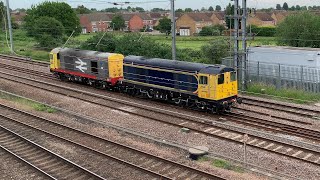 Class 20s 20901 and 20118 pass Biggleswade light engine - 01/07/21