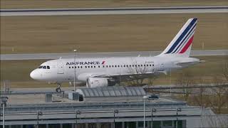 Air France Airbus A318 takeoff at Munich Airport