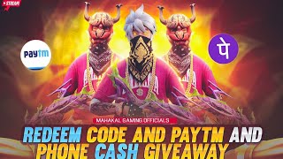 FREE FIRE LIVE ll REDEEM CODE AND CASH GIVEAWAY🔥 ll #mgofficials #livegiveaway #freefire