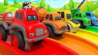 Wheels on the Bus + Baby Shark - colorful balls and big trucks - Baby Nursery Rhymes & Kids Songs