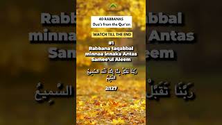 40 Duas from the Holy Qur'an with translation | 40 Rabbanas | Part 1