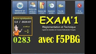 Entraînement 0283 à la licence radioamateur avec Exam1 - Mardi 17 septembre 2024 - 10h30