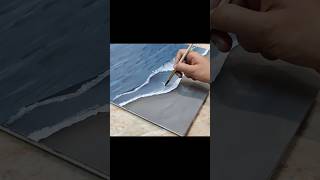 WAVES PAINTING WITH ACRYLIC ON CANVAS - CHECK OUT FULL VIDEO ON MY CHANNEL