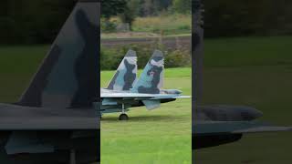 RC Modern Russian Fighter Taxiing on Grass Runway! #short #shorts