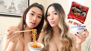 TOPLESS Nuclear 2X Spicy Noodle Challenge (clickbait) | HAUSOFCOLOR