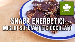 Snack energetici al miglio soffiato, frutta secca e cioccolato | Ricetta | Senza glutine né lattosio