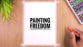 Painting Beautiful Sunset / freedom / Drawing with Oil Pastels / Step by Step