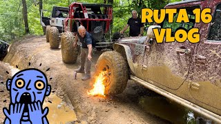 Los Ticos reparando llanta en el parque mas extremo de Offroad @offroadnchill