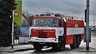 Pożar na terenie dawnej rafinerii w Jaśle - Dojazd alarmowy OSP i ZRM