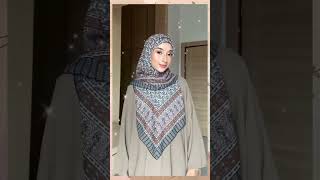 5 Tutorial Hijab Segiempat Motif Simpel dan elegan. Link di deskripsi